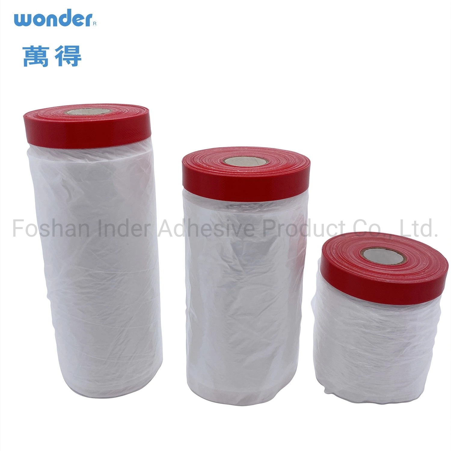 Wonder Brand Hot Saling HDPE Film with Duct Tape for House Painting