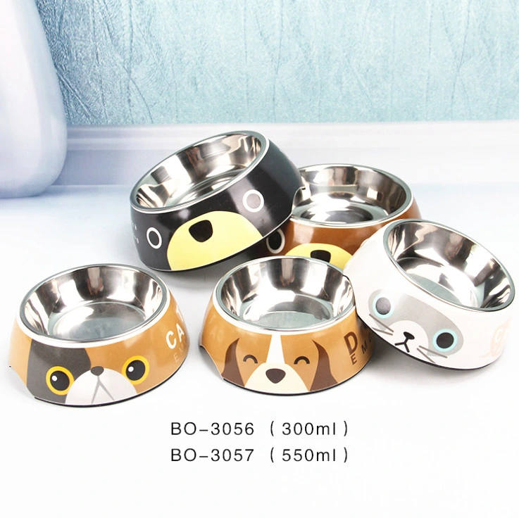 Pet Bowl Color Printed Stainless Steel Pet Dog Bowl Pet Water Food Bowl Metal Pet Food Container