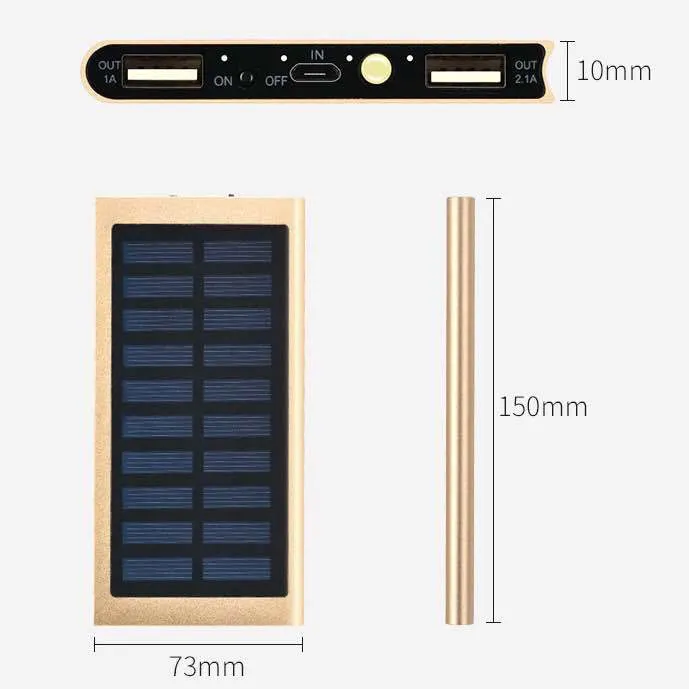 Bloc d'alimentation d'urgence panneau solaire chargeur portatif haute capacité Chargeur pour téléphones mobiles