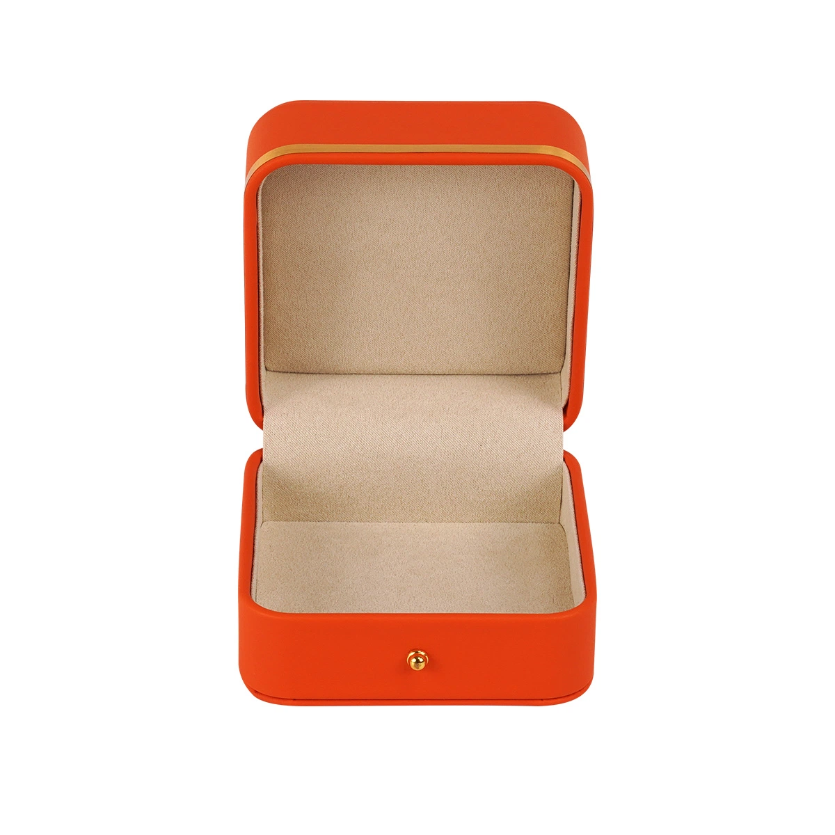 Coffret à bijoux colorés orange Boîte cadeau contenant d'emballage de bijoux en cuir