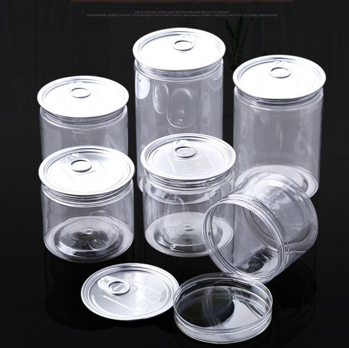 Pet Plastic Food Cans with Easy Open End and Screw Cap