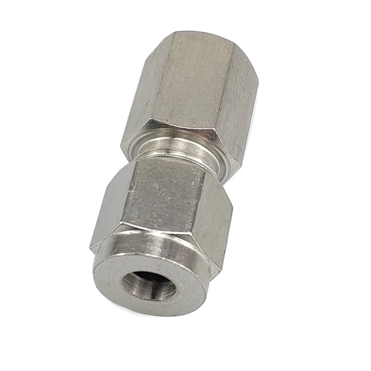 Pneumatic SS316L AISI316 Female Straight Nut Silvering Double Ferrule Tube Fittings