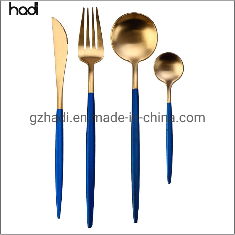 Guangzhou Atacado Spoon e fábrica de garfos Bulk Tableware Jantar Prata Conjunto de talheres de talheres de aço inoxidável Tailândia para venda