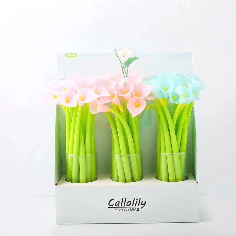 Student Silicone Creative Calla Lily Shape Gel Pens Stationery