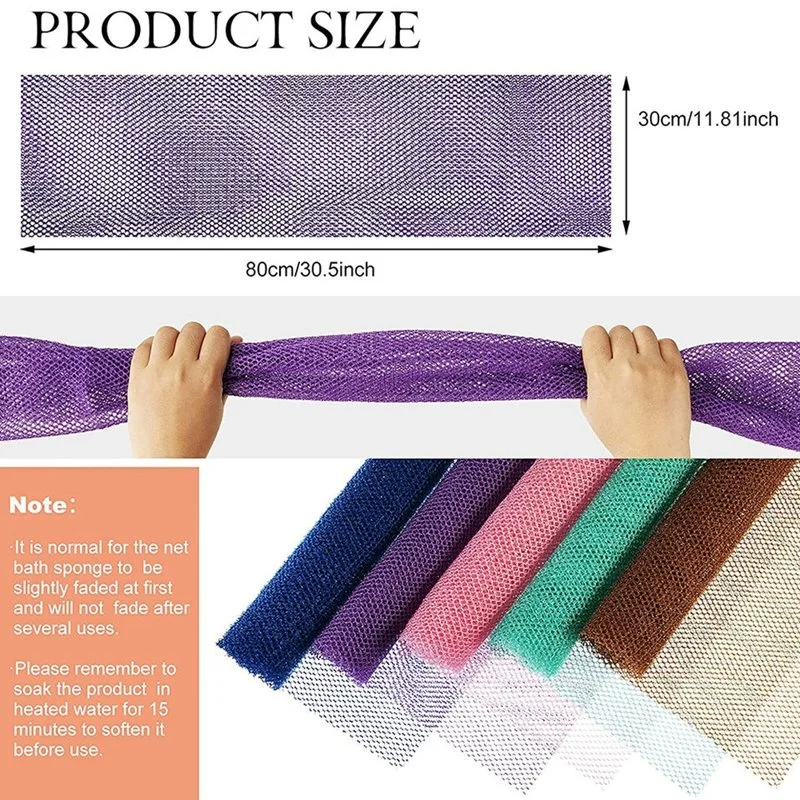 Peeling Nylon Mesh Body Scrubber Lange Bad Schwämme African Peeling Netzschwamm für Zellentferner für abgestorbene Haut