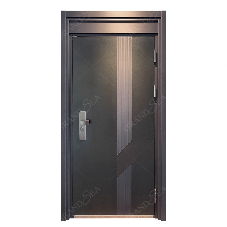 Latest House Turkey Outside Black Outdoor Security Main Entrance Entry Steel Door Cheap