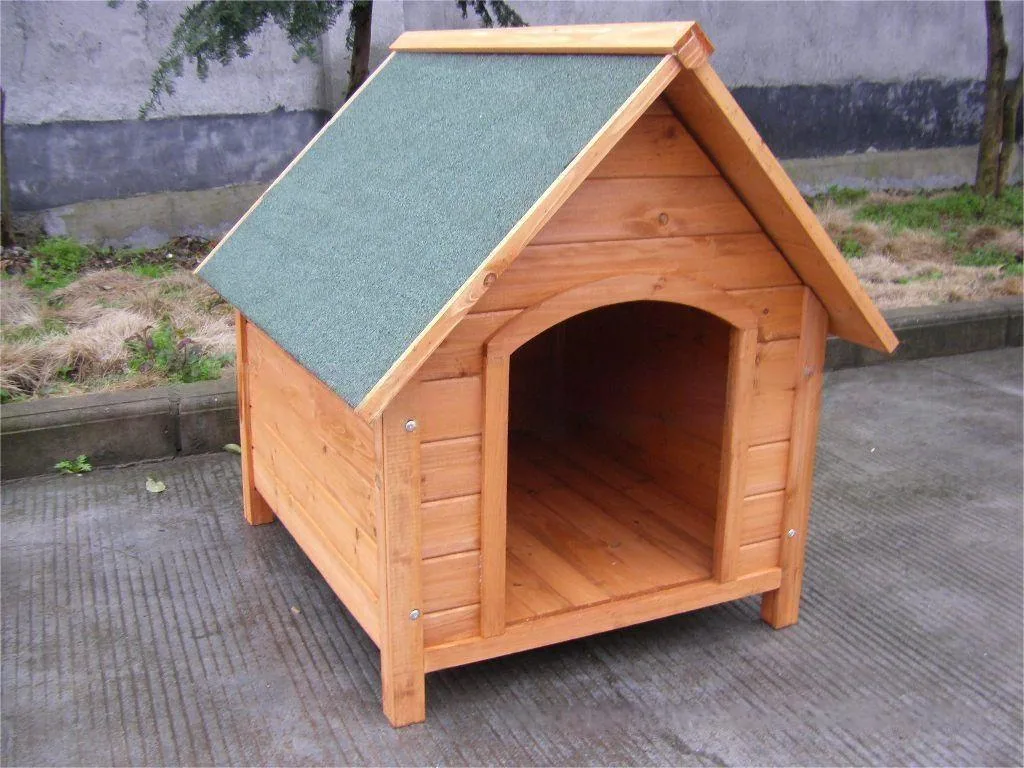 Spire House Pet de madera Casa de perro Casa de perro exterior sólido Madera