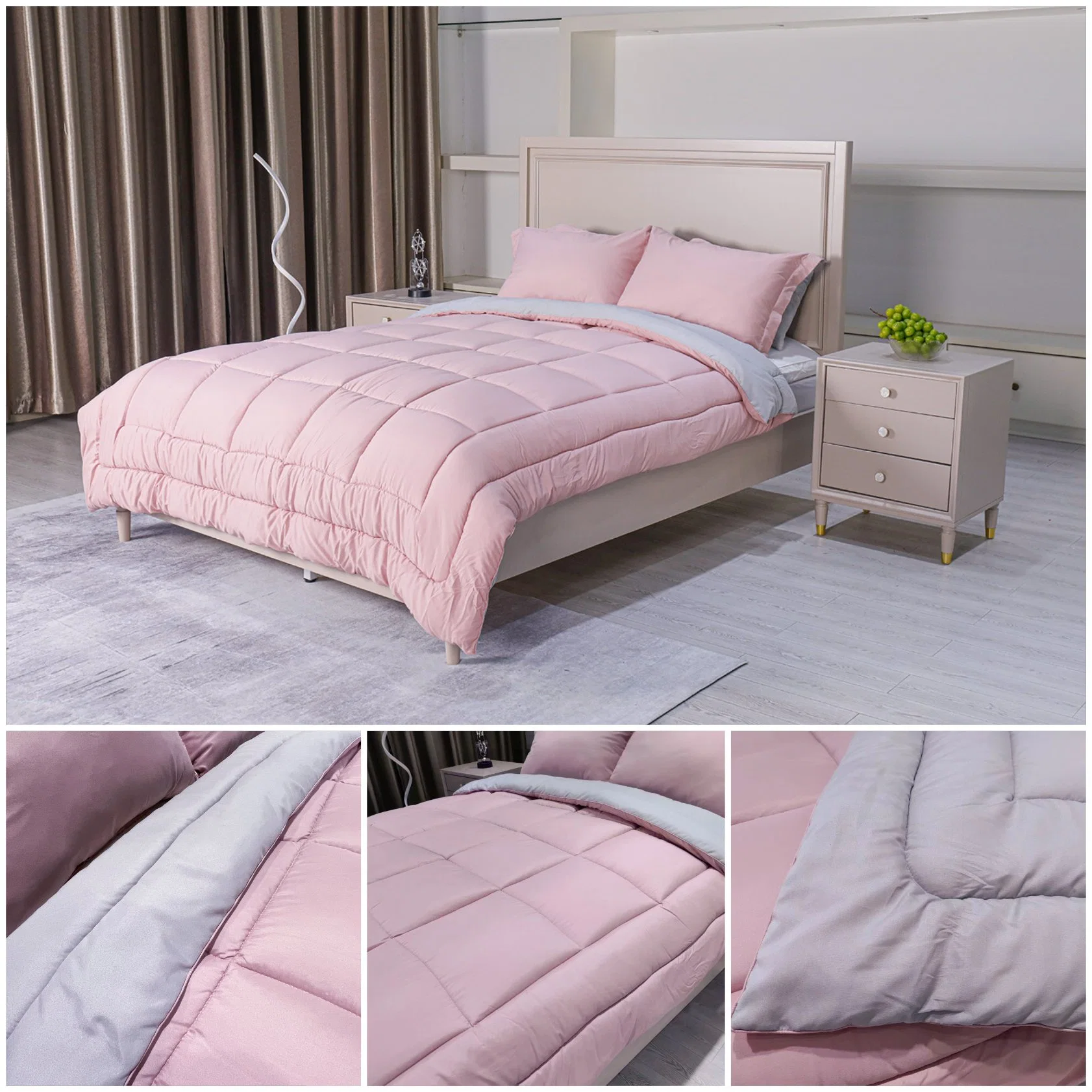 Ensemble de couette en polyester de haute qualité en gros pour lit king size - Literie confortable.