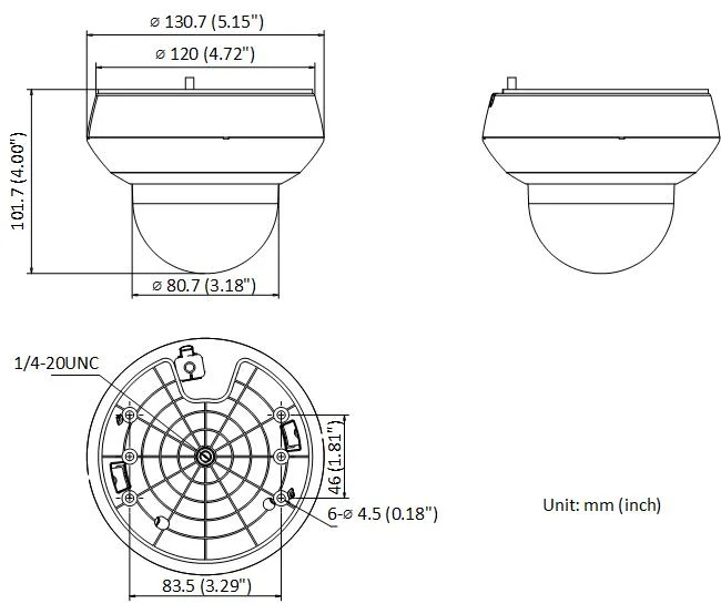 Hikvision OEM 2-Inch 4 MP 4X Zoom Wi-Fi IR Mini PT Dome Network Camera Ds-2de2A404iw-De3/W (S6)