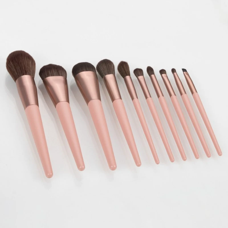 Premium Cosmetic Brush Set Private Label Professional Pink Wooden Handle Makeup Brushes for Daily Makeup