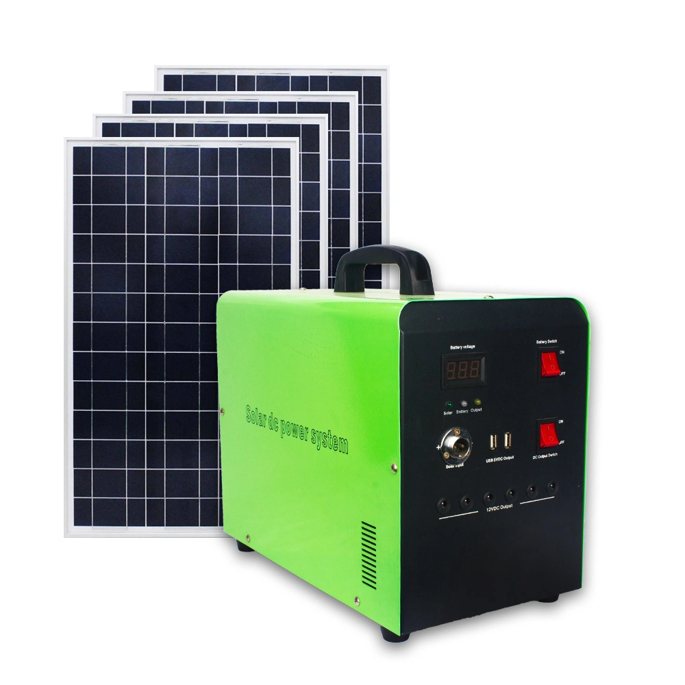 Dl 100ah 100W Portable Solar Power System DC Solar Kit with 12V/5V DC Port