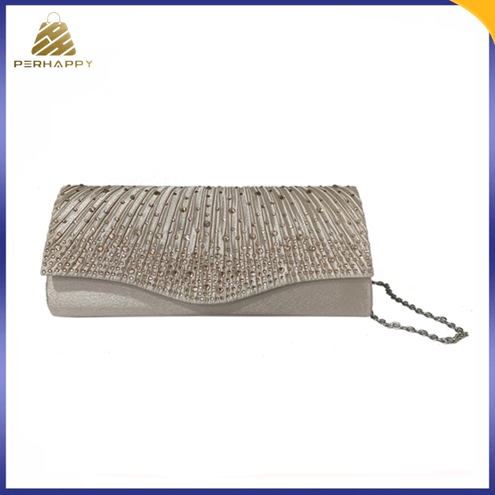 New Design Beaded Rhinestone Crystal Wedding Party Handbag Clutch Hand Bag Evening Bag