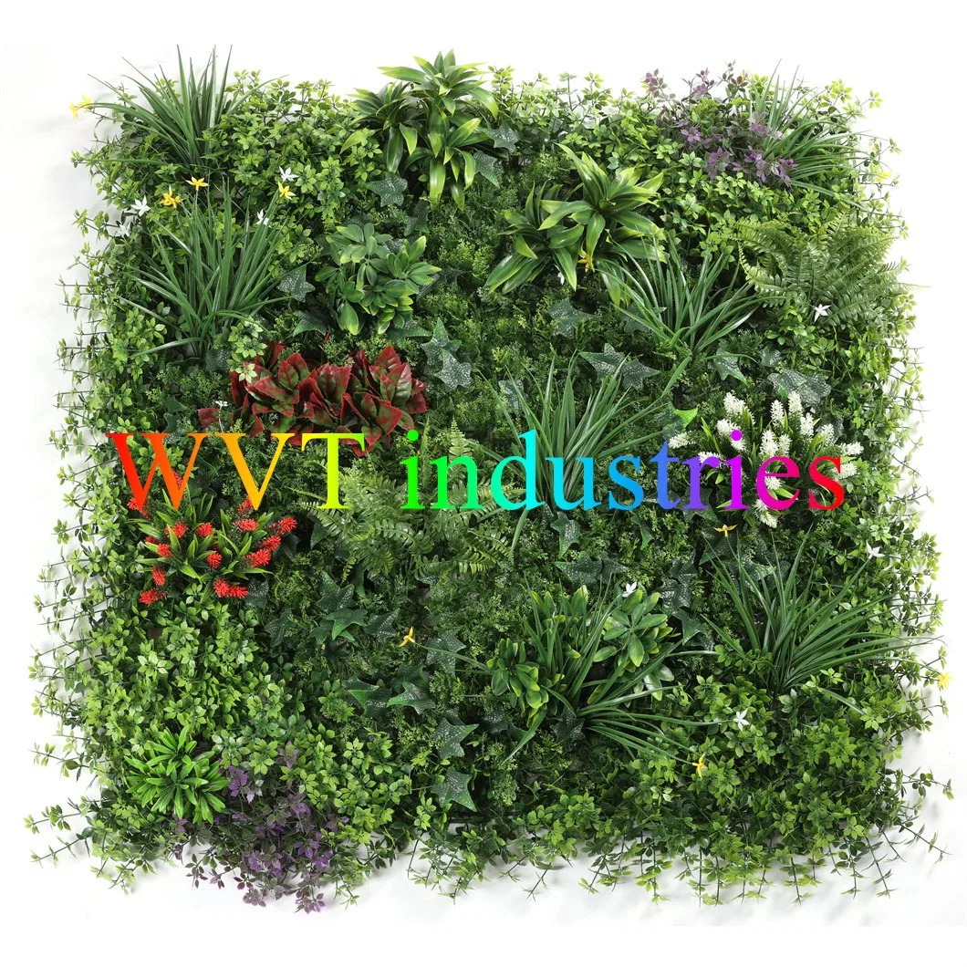 Con protección UV artificial boj helecho hoja de hiedra verde Flor de Jardín Vertical de pared