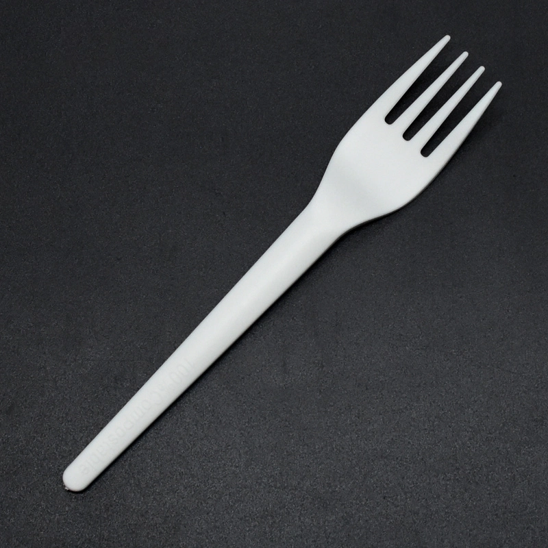 Compostable Polylactic Acid Fork Biodegradable Natural PLA Cutlery Sets Environmental Catering Supplies