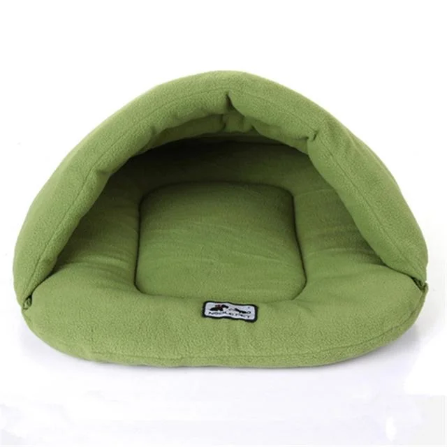 New Slipper Style Winter Warm Fleece Pet Cat Sleeping Bags Puppy Small Dog Bed with Cushion Pet Rabbit Squirrel Hamster House