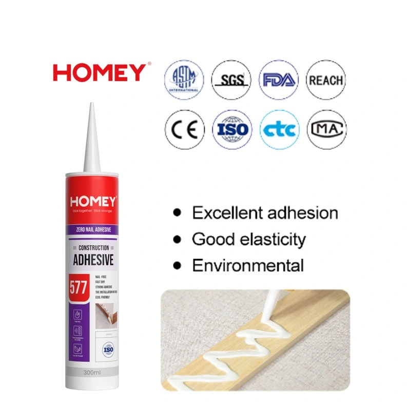 Homey Zeronail Highstrength Sound Insulation Construction Adhesive for Wood Plaster PVC