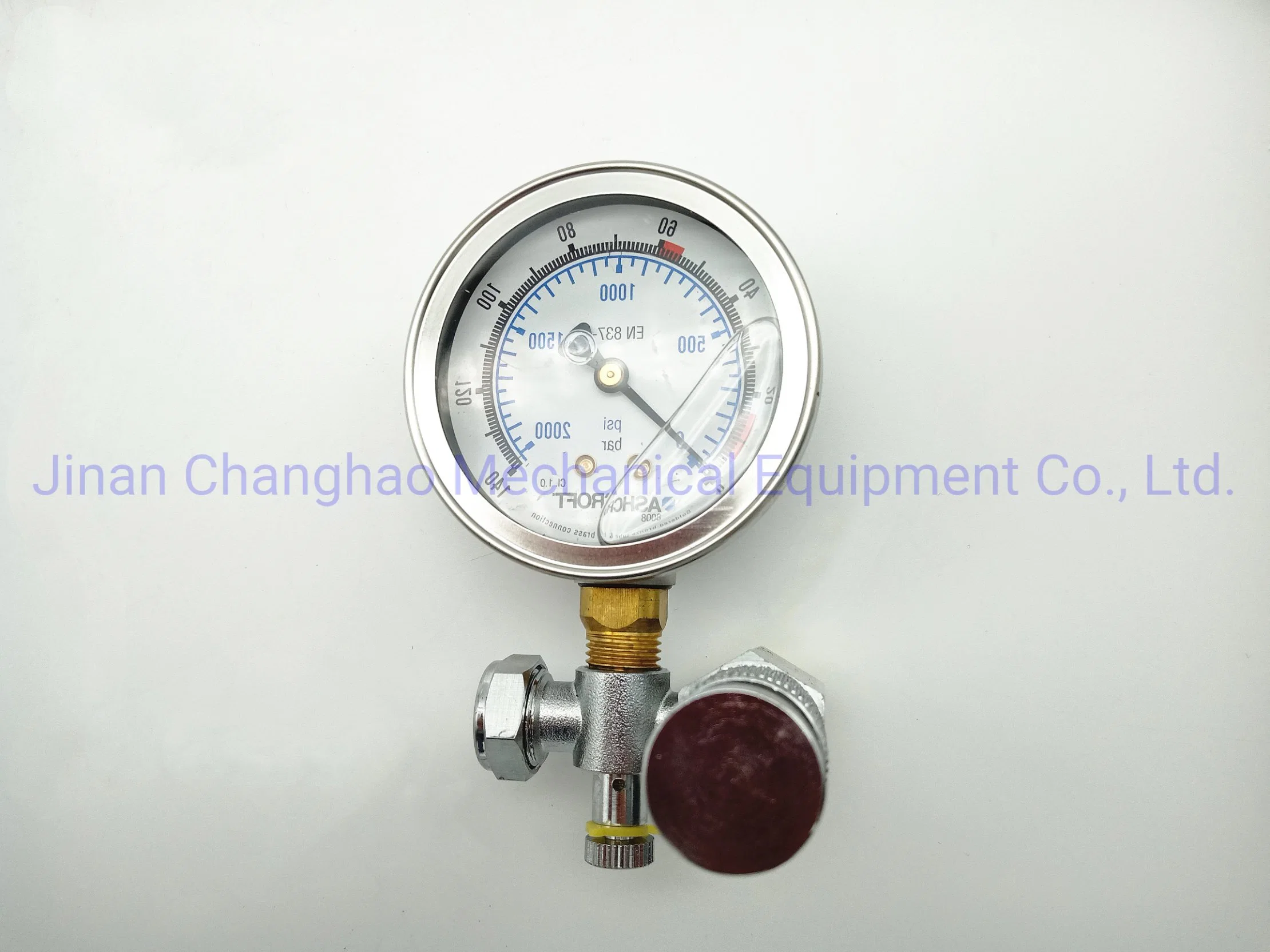 Nitrogen Gas Stainless Steel Pressure Gauge Case Meter Testing Equipment with Bottle