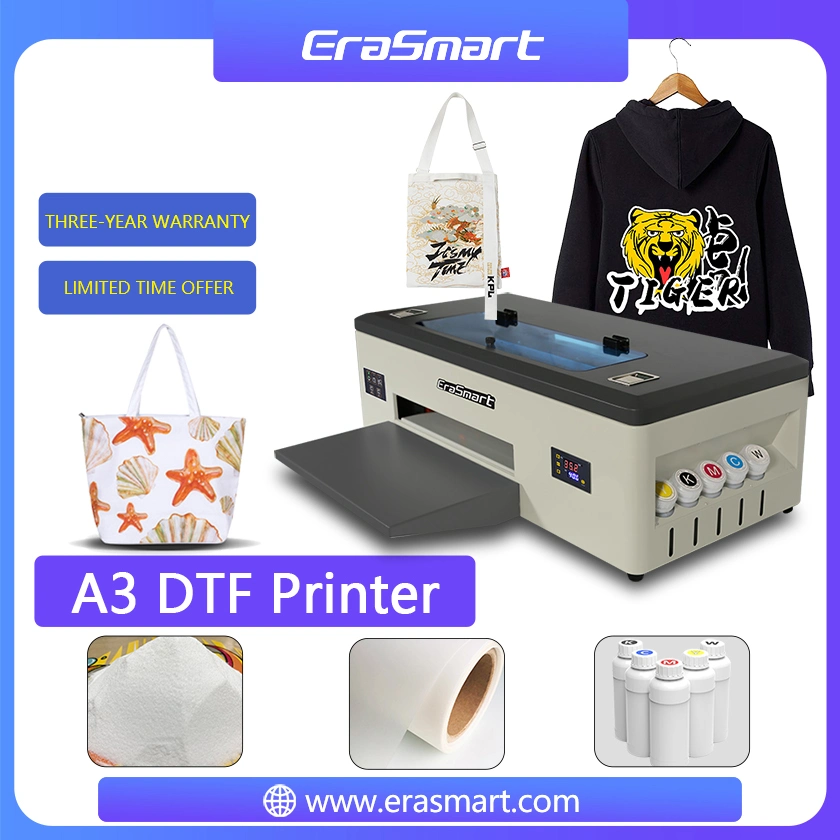Erasmart Digital Flex Tshirt Printing Machine Tshirt Printer Heat Transfer Pet Film Inkjet A3 Dtf Printer
