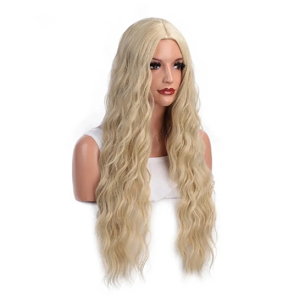 High quality/High cost performance Wholesale/Supplier Long Curly Wavy Blonde Synthetic Hair Wigs Heat Resistant for Women