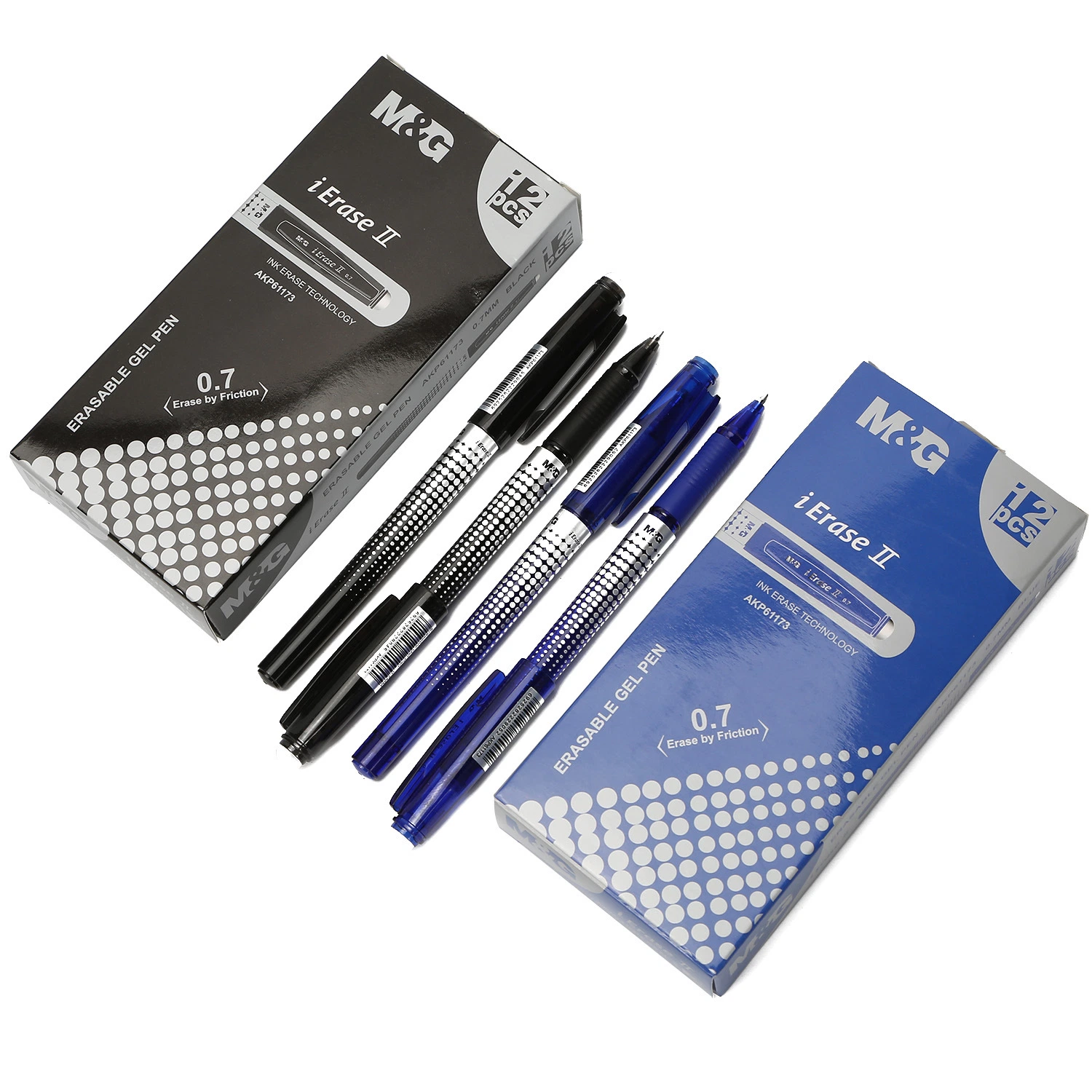 M&G Hot Wholesale Erasable Gel Pens with Eraser Black Ink 0.7mm Best Selling Erasable Pens in Euro Erasable Gel Pen for Kids