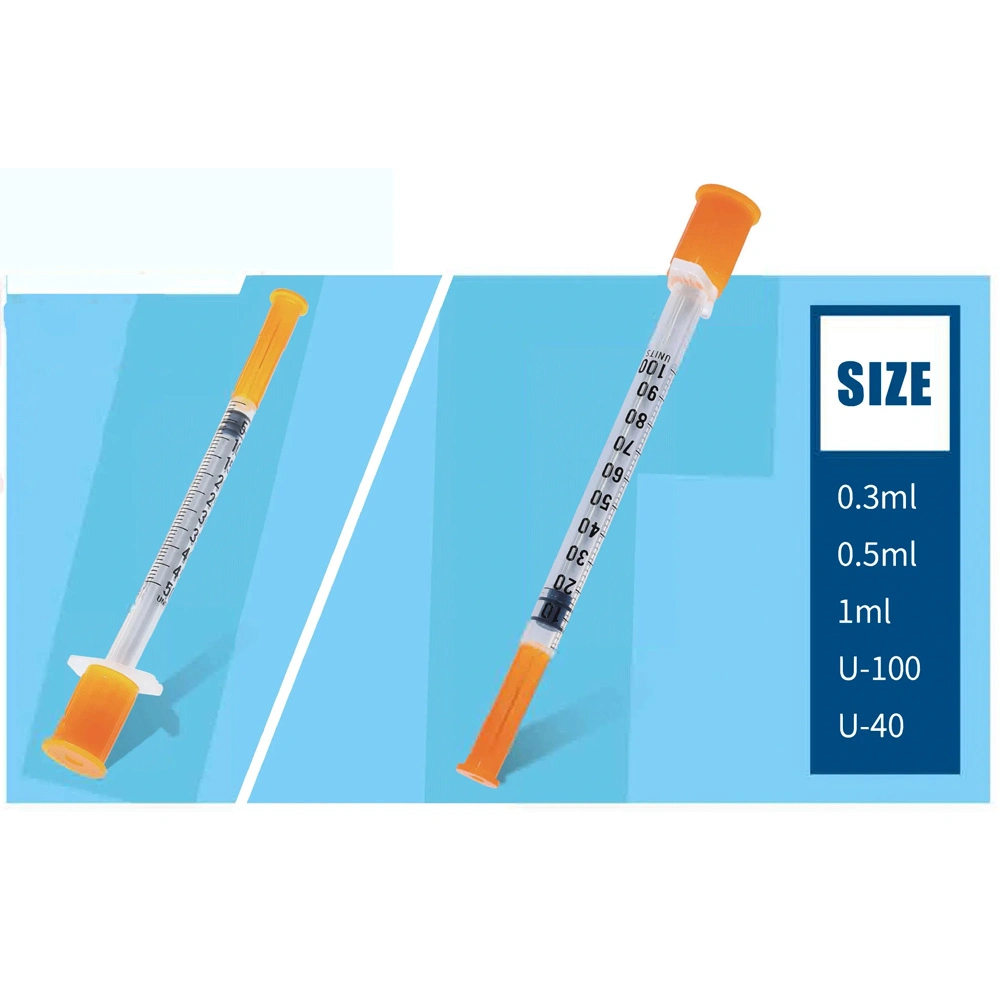 Sicherheit Professional qualitativ hochwertige medizinische 0,3ml 0,5ml Insulin-Einmalspritzen