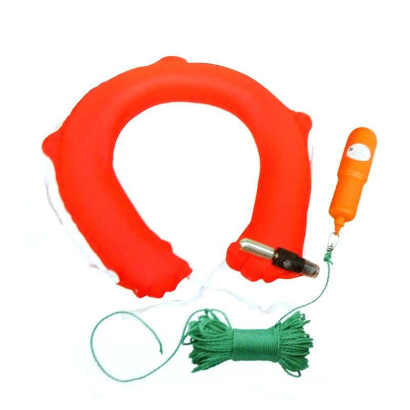 Inflatable Belt Floating Aid Orange Lifesaving Ring