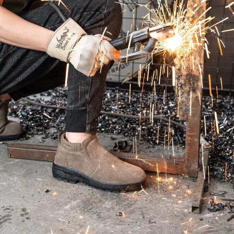 Safety Shoes for Welding, Welding Safety Boots Shoes, Leather Boot Steel Toe Work Safety Shoes for Men