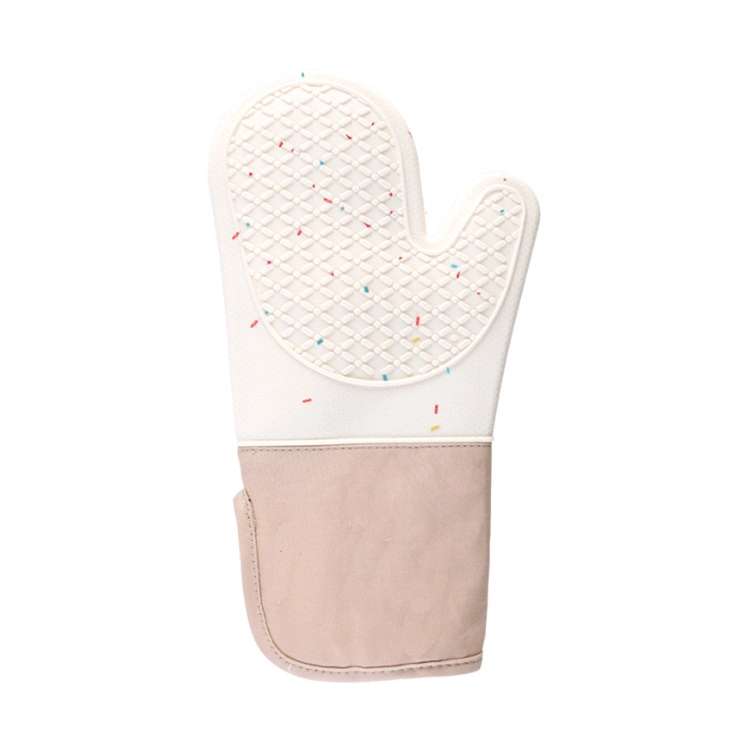 2PCS Silicone Gloves Oven Mitts and Pot Holders Set with Non-Slip Surface Soft Inner Lining for Cooking Baking