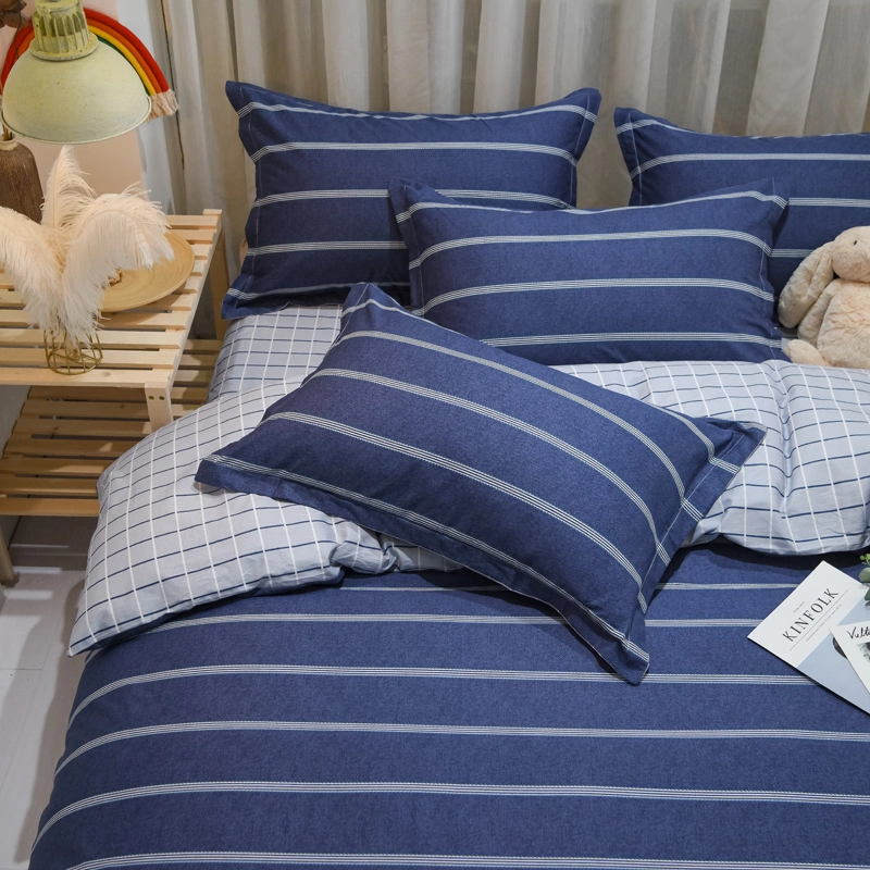 Japanische gestreifte einfache Bettwäsche vierteiliges Set für Bett