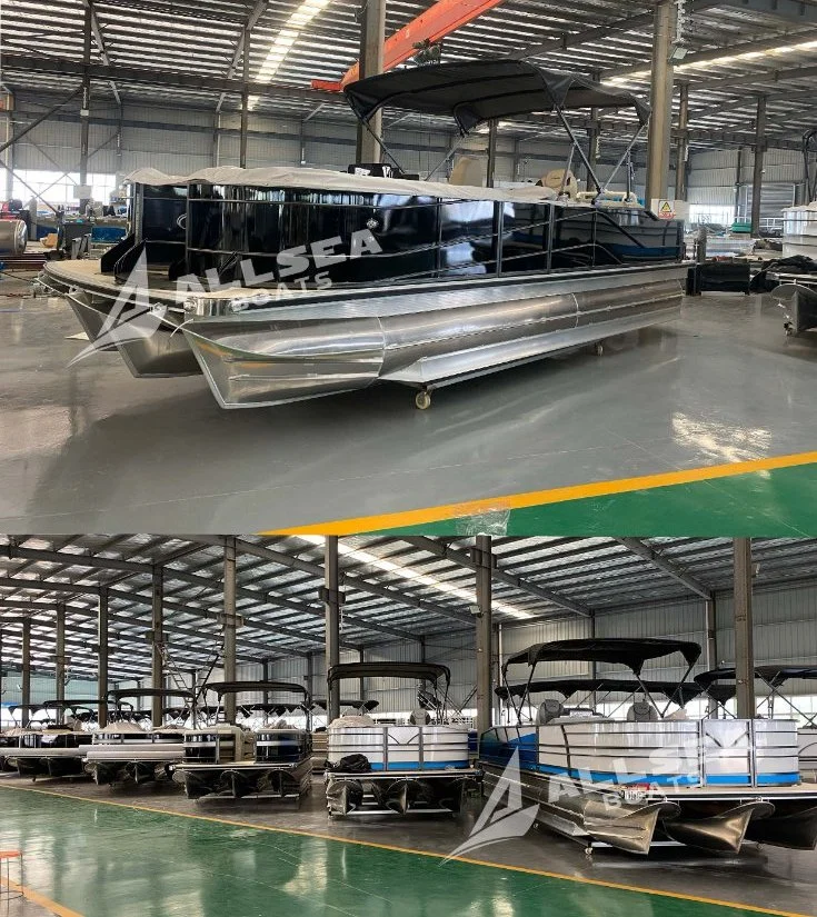 Factory 8.2m 27FT Fully Welded New Design Luxury Aluminum Recreational Floating Pontoon Boats