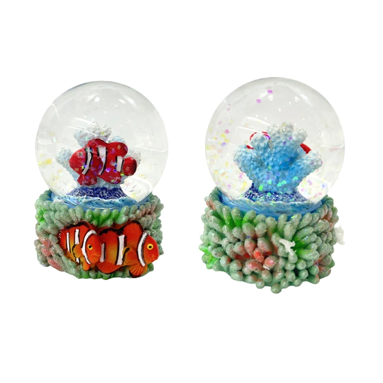 Wholesale/Supplier Seaside Resin Beach Souvenir Maldives Tropical Fish Snow Globes