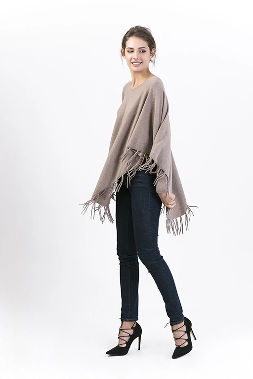 Poncho tendance 30 % cachemire et 70 % laine, Chick Dames, poncho style occidental