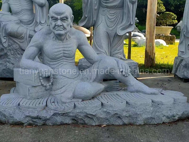 Tempel Weihen Buddhistische Religiöse Gegenstände Buddha Figur Skulptur Großer Granit Steinbildhauerei Der Achtzehn Statuen Des Heiligen Arhats