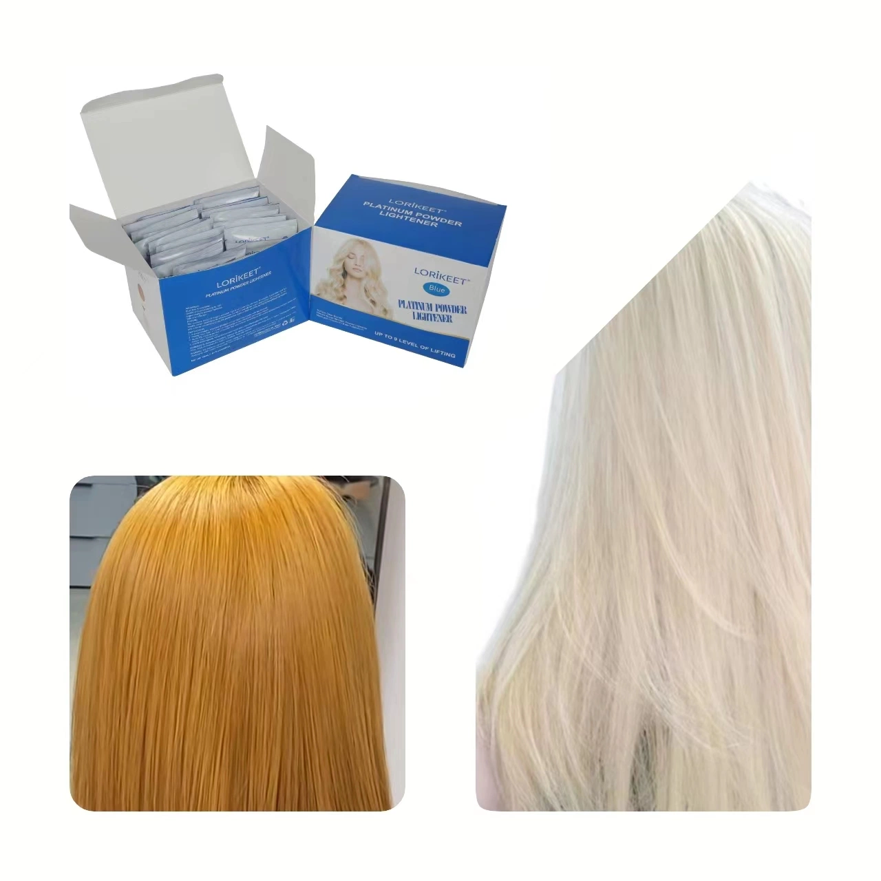 Blanchiment activé poudre de terre étiquette privée Bleu cheveux couleur blanchiment Poudre