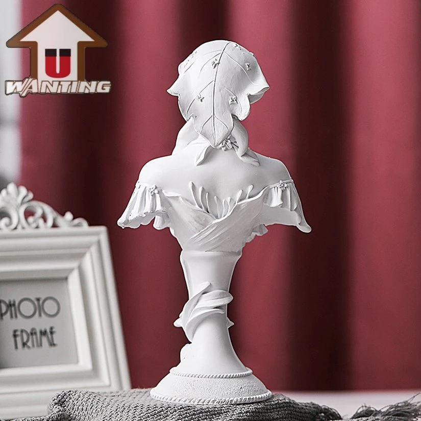 European Style Bust Elegant Lady Souvenir Resin Craft Home Decoration Retro Figure