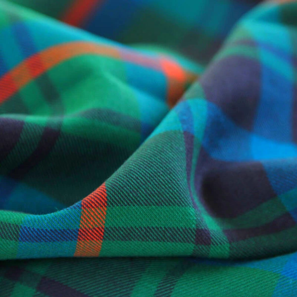 Cotton Fabric, Cotton Fabric for Shirt, 100% Cotton Flannel Fabric, Brushed Woven Tartan Fabric