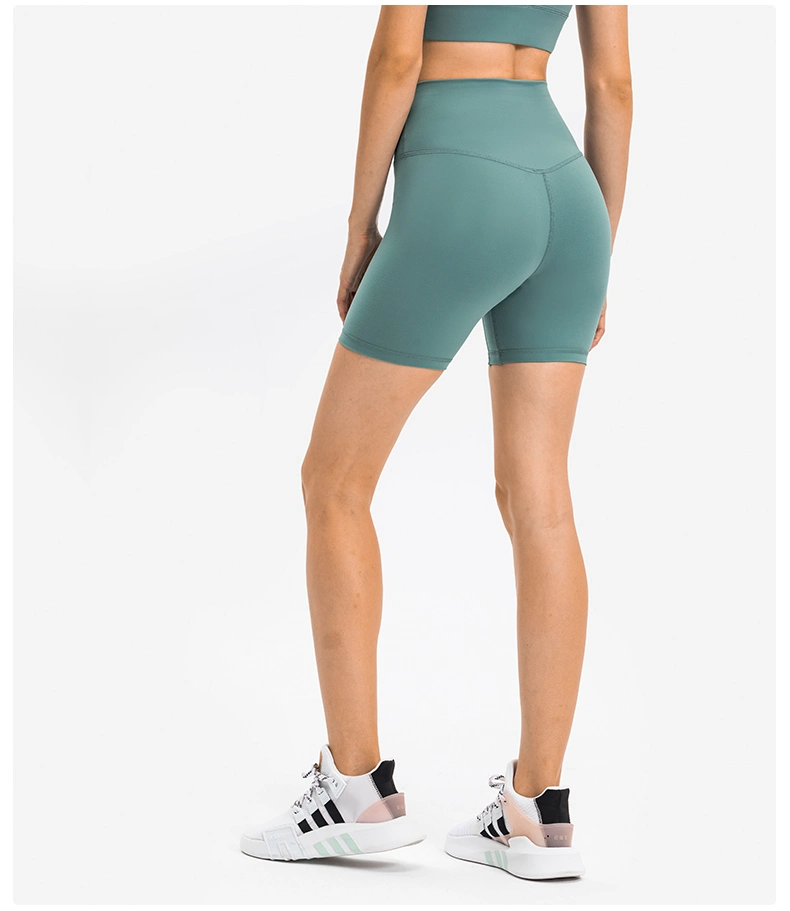 Frauen Biker Yoga Shorts Fitness Ohne Kamelkappe Mit Hohem Bund Sportbekleidung Für Den Fitnessraum