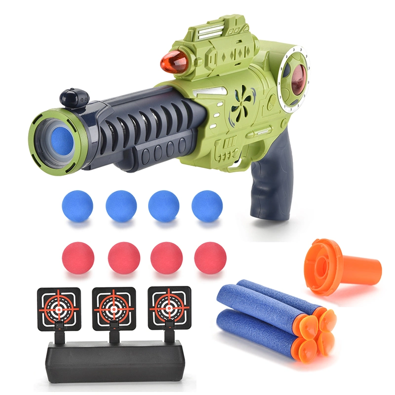 Venda quente Luz Som Elevadores eléctricos de espuma de EVA Soft Bullet pistola de ar de brinquedos para crianças Piscina interior jogo de tiro EVA Bola Soft Bullet Gun com o Destino