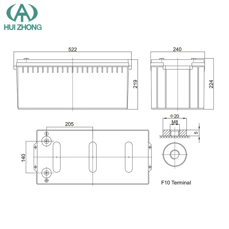 Bleiakku 12V 200Ah Gel Home Power Batteriespeicher