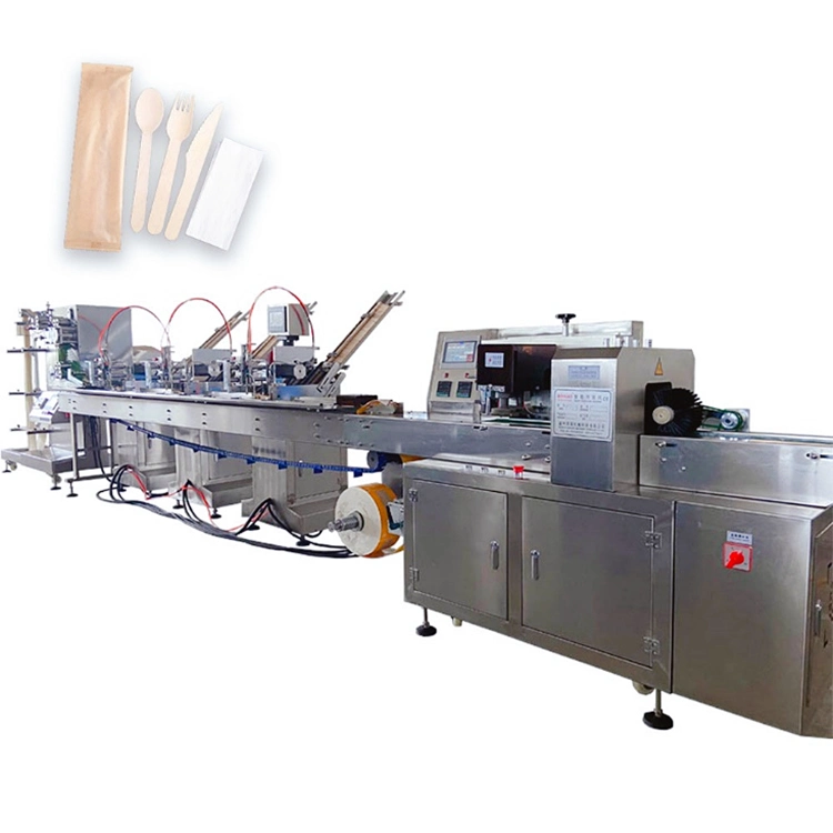 Automatic Disposable Tissue Knife Spoon Fork Cutlery Packing Machine Disposable Tableware PE Paper Bag Packing /Packaging Machine