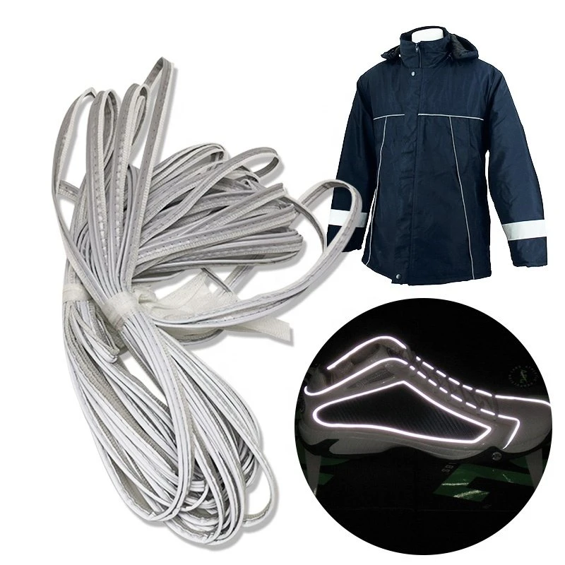 Reflective Piping Hi-Vis Polyester Safety Silver Quick Dry Fit Mesh Neon Reflective Piping