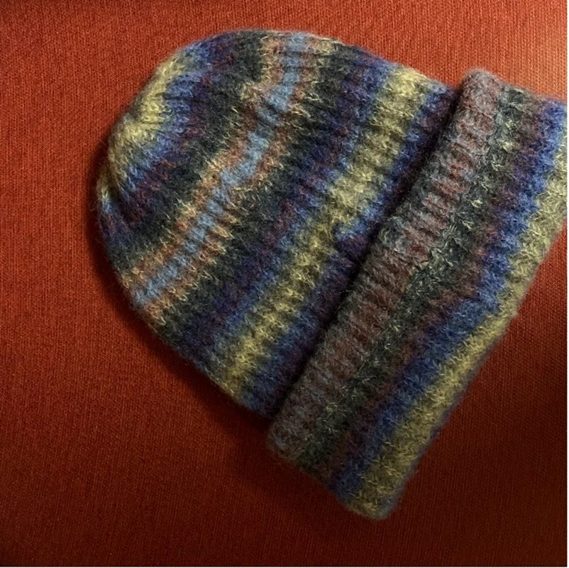 Mohair &amp; Alpaca Blended Multi Colour Beanie Bekleidung Accessoires