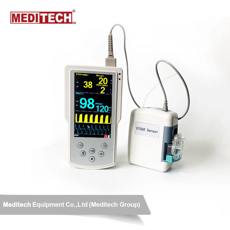 CE aprobada Dispositivo portátil de Meditech capnografía