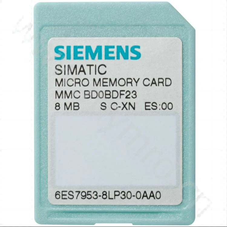 Simatic S7، بطاقة الذاكرة لوحدة المعالجة المركزية/وحدات القياس الخيزقة S7-1X00، 3، فلاش 3 فولت، 12 ميجابايت Spot 6es7954-8le03-0AA0 Siemens 12 M Memory Card PLC