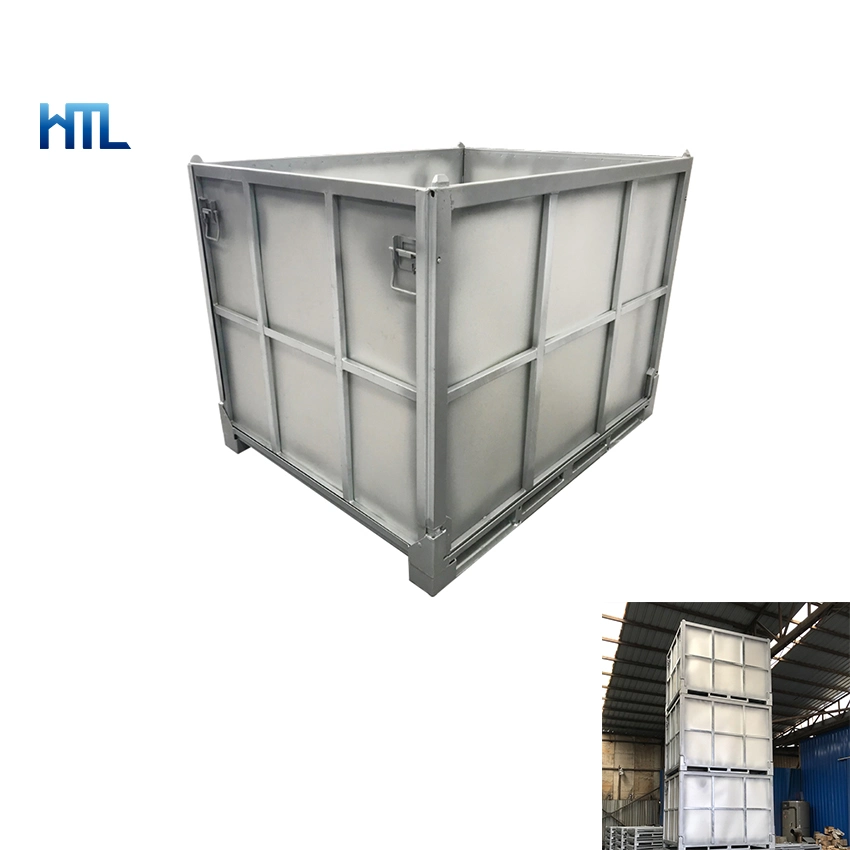 Heavy Duty Logistic Industrial Rubber Storage Stackable Steel Box Pallet