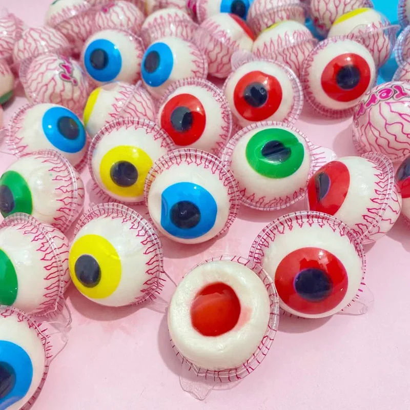 New 4D Popping Eyeball Candy Series Strawberry Shaped Fruit Juice Flavor Sandwich Gummy Candy