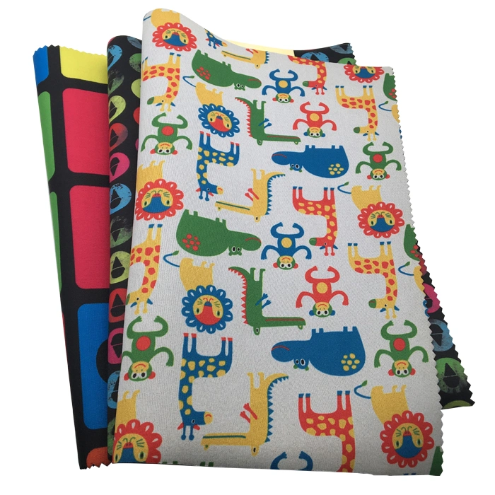 Eco Friendly Cartoon Design Digital Printing 4mm Polyester Fabric Neoprene Material for Bags