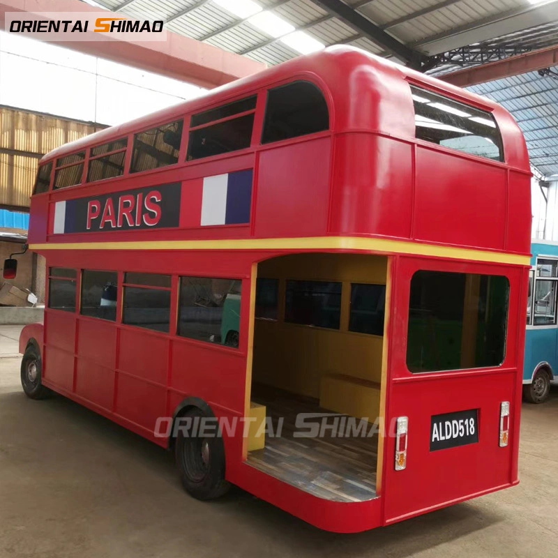 La reputación de alta durabilidad Mobile Double Decker Bus camión de la comida del restaurante