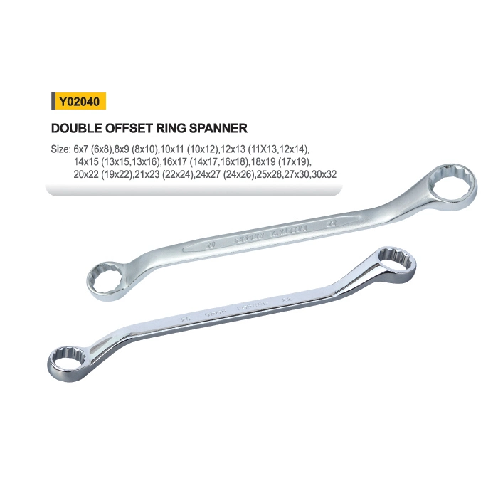 Y02040 High Quality Matt Finish Double Offset Ring End Box Spanners