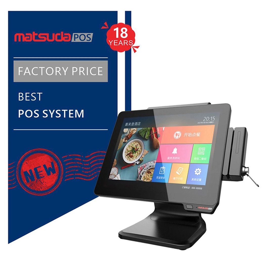 Großhandelspreis 15inch All-in-One Maschine Kaffee POS-System Mobile Cash Registrieren Restaurant POS Machine